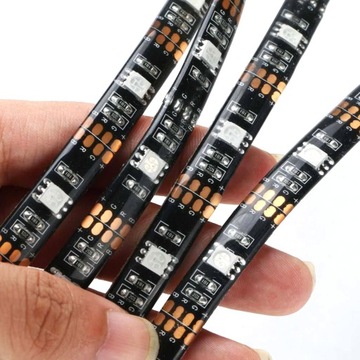 ПОДСВЕТКА ТЕЛЕВИЗОРА СВЕТОДИОДНАЯ RGB SMD5050 НАБОР ЛЕНТ 2М 4x 50СМ USB ИК-ПУЛЬТ ДУ ZD4D