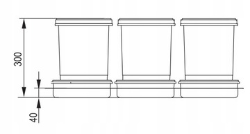 Сортировщик для мусорных корзин PRAKTIKO Папка REJS для ящика 80 см 3x15л