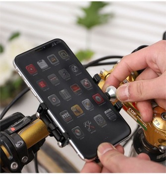 Mocny uchwyt rowerowy na telefon smartfon aluminiowy 360 do roweru