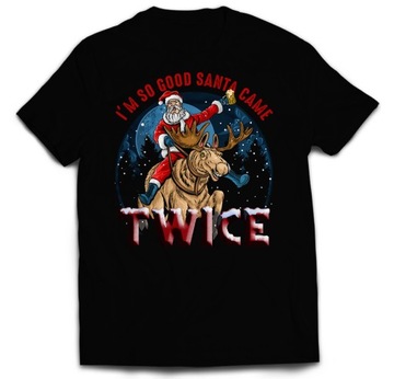KOSZULKA ŚWIĄTECZNA TSHIRT MIKOŁAJ I RENIFER XL