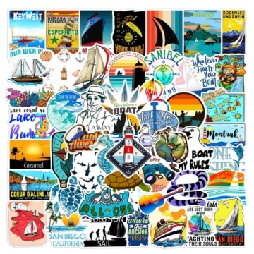 OCEAN ПАРУСНЫЙ СПОРТ НАКЛЕЙКИ STICKERBOMB MIX ДЕКОРАТИВНЫЕ ВОДОУСТОЙЧИВЫЕ 50 шт.