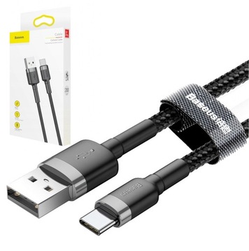 КАБЕЛЬ BASEUS FAST USB/USB-C QC ПРОЧНЫЙ КАБЕЛЬ ДЛЯ ТЕЛЕФОНА И КОМПЬЮТЕРА 2 м