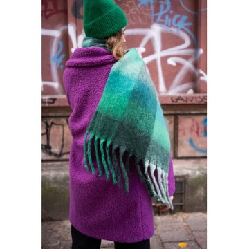 Женская зеленая шапка из ангоры с пышными волосами, повседневная зимняя шапка