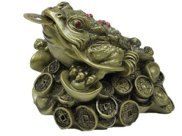 Золотая трехлапая лягушка с рисунком монеты 2 - фэн-шуй