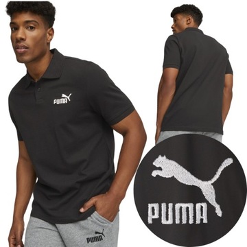 PUMA KOSZULKA SPORTOWA MĘSKA POLO T-SHIRT KRÓTKI RĘKAW BAWEŁNA LOGO r. M