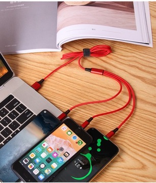 МИКРО-КАБЕЛЬ USB C 3 в 1 ДЛЯ БЫСТРОЙ ЗАРЯДКИ IPHONE MIX