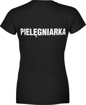 KOSZULKA PIELĘGNIARKA Z NADRUKIEM ODZIEŻ MEDYCZNA DAMSKA BLUZKA TSHIRT