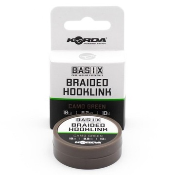 Plecionka Przyponowa Karpiowa Korda Basix Braided Camo Green 25 lb 10 m