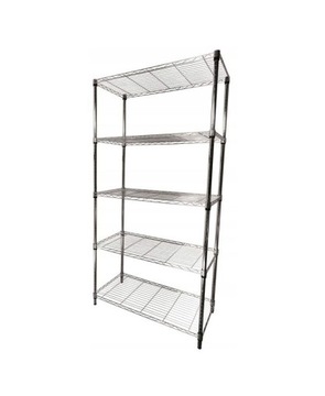 Складской стеллаж складной с регулируемыми решетчатыми полками.