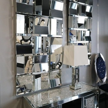Srebrne lustro glamour prostokątne M-0567 80x180