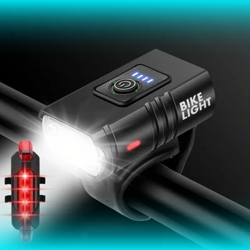 МОЩНЫЙ ВЕЛОСИПЕДНЫЙ ФОНАРЬ ПЕРЕДНЯЯ ЗАДНЯЯ СВЕТОДИОДНАЯ ВОДОЗАЩИТНАЯ АККУМУЛЯТОРНАЯ БАТАРЕЯ USB