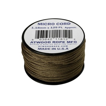 США МИКРО ШНУР Paracord 1,18 мм, 46 кг, 38 м COY