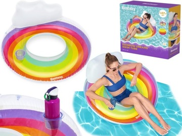 DUŻE DMUCHANE KOLOROWE KÓŁKO DO PŁYWANIA KOŁO BESTWAY 43647
