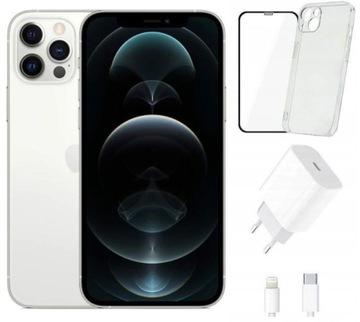 Smartfon Apple iPhone 12 Pro Max 128 GB Srebrny | Silver|BATERIA 100%|KL.A+