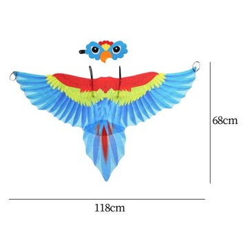 Zestaw strojów ptaka dla dzieci Ubieranka Płaszcz Kostium dla dzieci na Halloween Papuga Niebieska