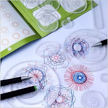 НАБОР ДЛЯ РИСОВАНИЙ СПИРОГРАФА, КРЕАТИВНЫЙ ДЛЯ ДЕТЕЙ, ИГРУШЕЧНАЯ РОЗОВАЯ РУЧКА