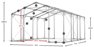Палатка складская 4х7м [2,5м] Павильон DAS 620 P