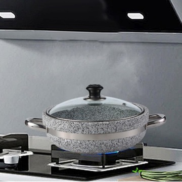 Универсальная многоразовая жаровня с корейской каменной чашей для тушения кимчи 28 см