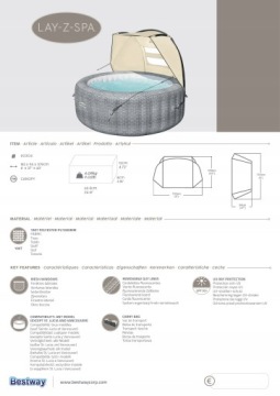 ВЕТРОВАЯ ЗАЩИТА ДЛЯ СПА 183x94x109 - BESTWAY 60304