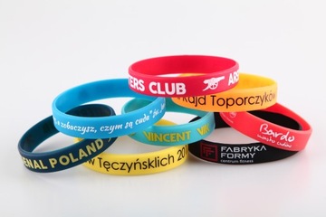 РЕКЛАМНЫЕ СИЛИКОНОВЫЕ БРАЛЕТЫ С НАПЕЧАТКОЙ СОБСТВЕННОГО ЛОГОТИПА ТЕКСТА ЦВЕТА 100 шт.