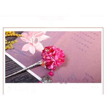 Жен. Винтажная заколка для волос Аксессуары Китайская бахрома Кисти Розовый Красный