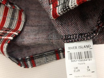 RIVER ISLAND modny SWETER długi rękaw KRATKA wygodny _ 34