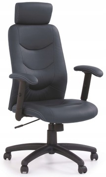 Fotel pracowniczy STILO czarny eco skóra Halmar