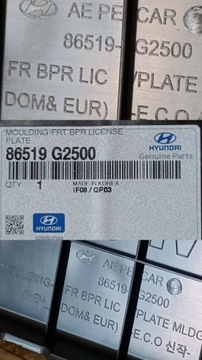 HYUNDAI IONIQ 16- PODLOŽKA TABULKY SPZ NÁRAZNÍK PŘEDNÍ 86519G2500