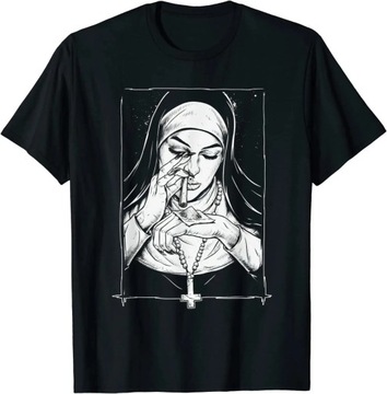 Vintage Devil Unholy Nun T Shirt Harajuku Casual N