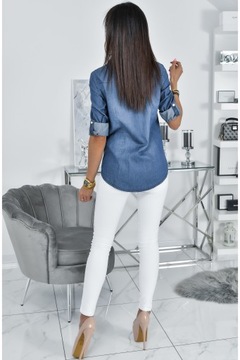 ŚLICZNIE ZDOBIONA JEANSOWA KOSZULA ASANTE! WZ2 S