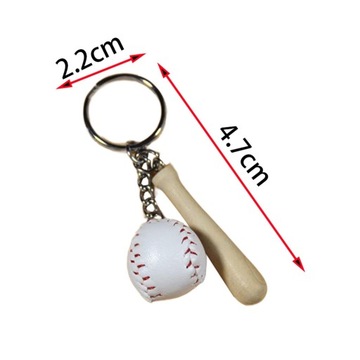 Brelok w kształcie kija baseballowego Brelok baseballowy Dekoracyjna piłka sportowa 3D S