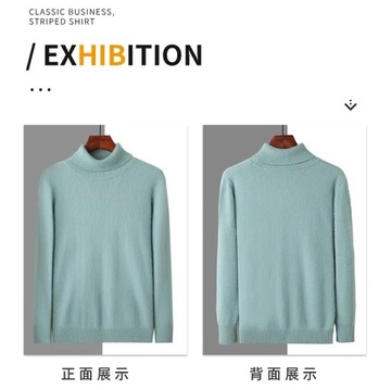 Autumn And Winter 100% Mink Cashmere Men's Turtle
