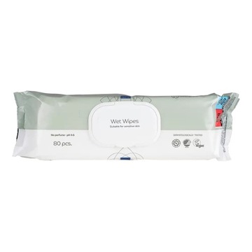 ВЛАЖНЫЕ САЛФЕТКИ Большие 20х27 для взрослых ABENA 80 шт противоаллергические