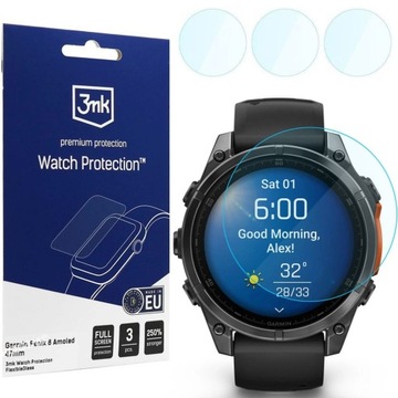 3x Szkło Ochronne Szybka 3mk do Garmin Fenix 8 AMOLED 47mm