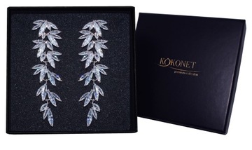 Kolczyki drobne listki SWAROVSKI gwarancja boho