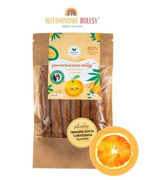Pomarańczowe rollsy z witaminą C i cynkiem owocowa przekąska witaminowa50 g