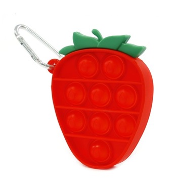 BRELOK mini Truskawka PUSH BUBBLE POP IT Bąbelki