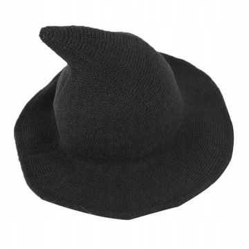 wełniany kapelusz czarownicy - czarny