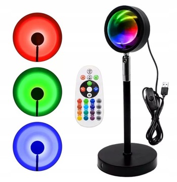Lampka led sanset projektor zachód słońca