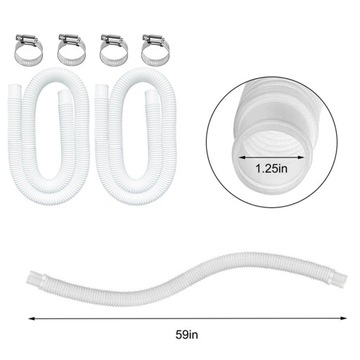 WĄŻ KARBOWANY BASENOWEGO RURA DO BASENU POMPY 32mm/1,5m