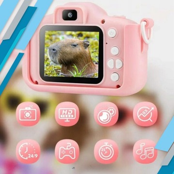 РОЗОВАЯ КАМЕРА ДЛЯ ДЕТЕЙ «ЕДИНОРОГ» + SD-КАРТА 32 ГБ