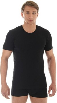 Brubeck Koszulka męska z krótkim rękawem Comfort Cotton czarna r. XXL
