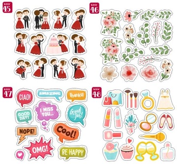 Наклейки для свадебной гостевой книги БОЛЬШОЙ НАБОР
