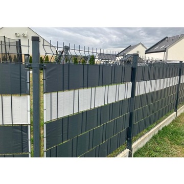 Лента для забора Покрытие забора Серая 19смx35м 630г Клипсы x25