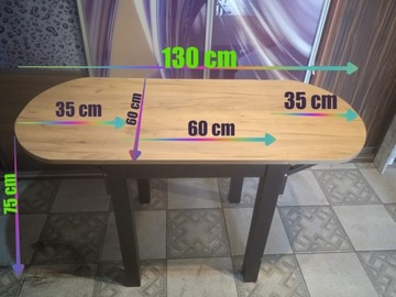 СТОЛ СКЛАДНОЙ 130 Х 60 С 2 Створками ДУБ КРАФТ ЗОЛОТОЙ
