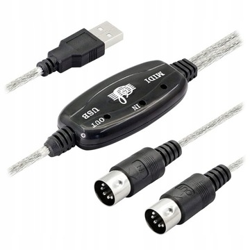 Adapter kabla USB MIDI, USB typu A męski na MIDI D
