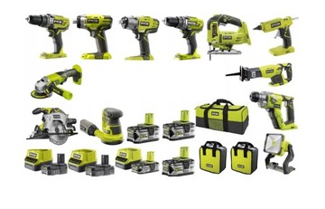Ryobi zestaw 12 narzędzi 6 akumulatorów ONE+