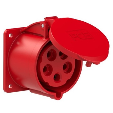 Gniazdo tablicowe 32A 5P 400V /75x75/ czerwone