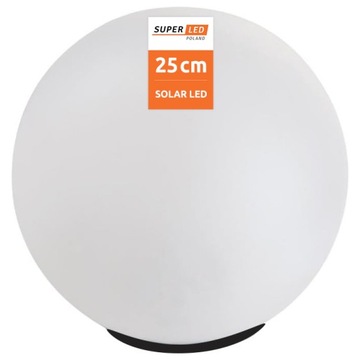 Lampa ogrodowa Kula solarna LED 25 cm wbijana naziemna SuperLED