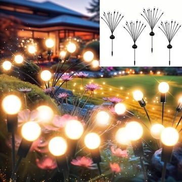 4 SZT SOLARNE ŚWIATŁA FIREFLY LAMPY OGRODOWE 10LED
